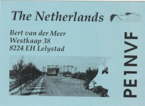 My QSL card as PE1NVF from QTH Lelystad